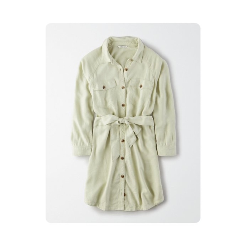 AE Long Sleeve Button Front Shirt Dress